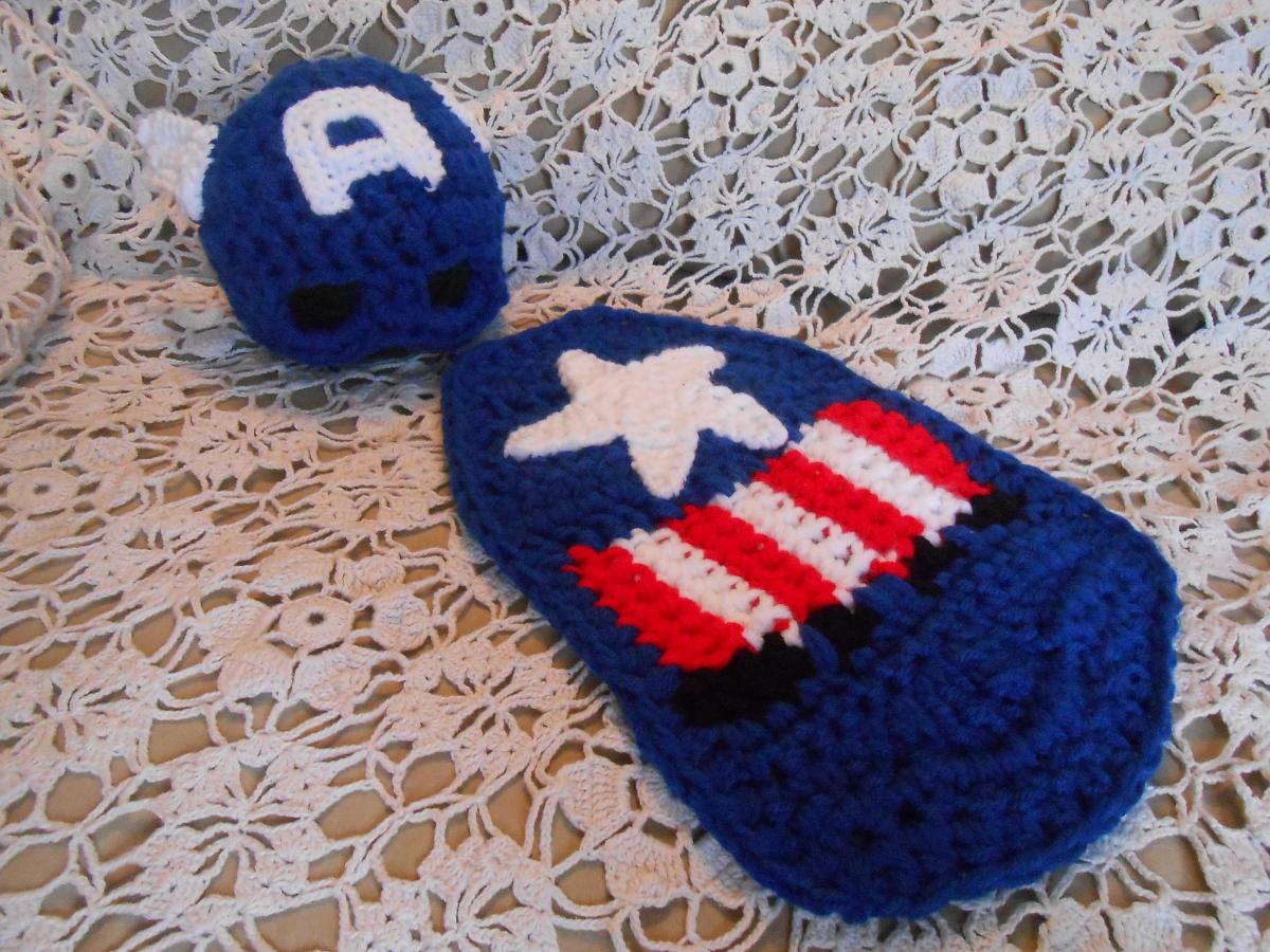 Captain American Little Avenger Portrait Set Or American Girl-type Doll Costume (size 0-3 Months Or 3-6 Months)